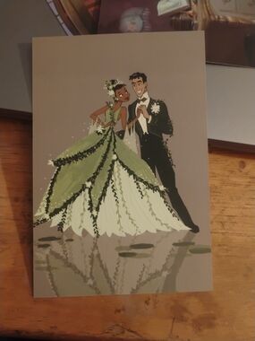 Disney Princess & the Frog Tiana & Naveen Postcard William Schwab 2017 Art Print